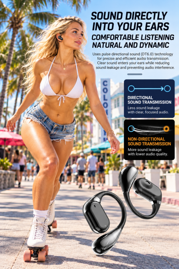 Dragonfly G22 Premium Wireless Open-Ear Earbuds with Bluetooth 5.4, Digital Battery Display & Flexible Ear Hooks