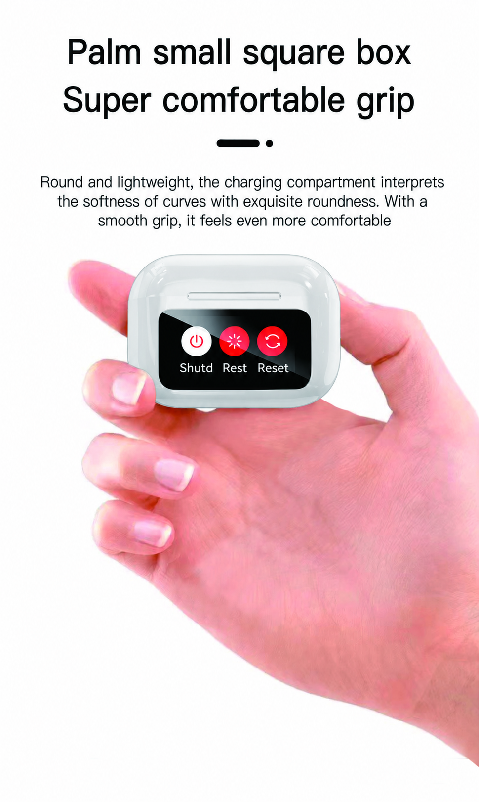 Dragonfly Y16 White Wireless Earbuds with Touchscreen Charging Case - Image 2