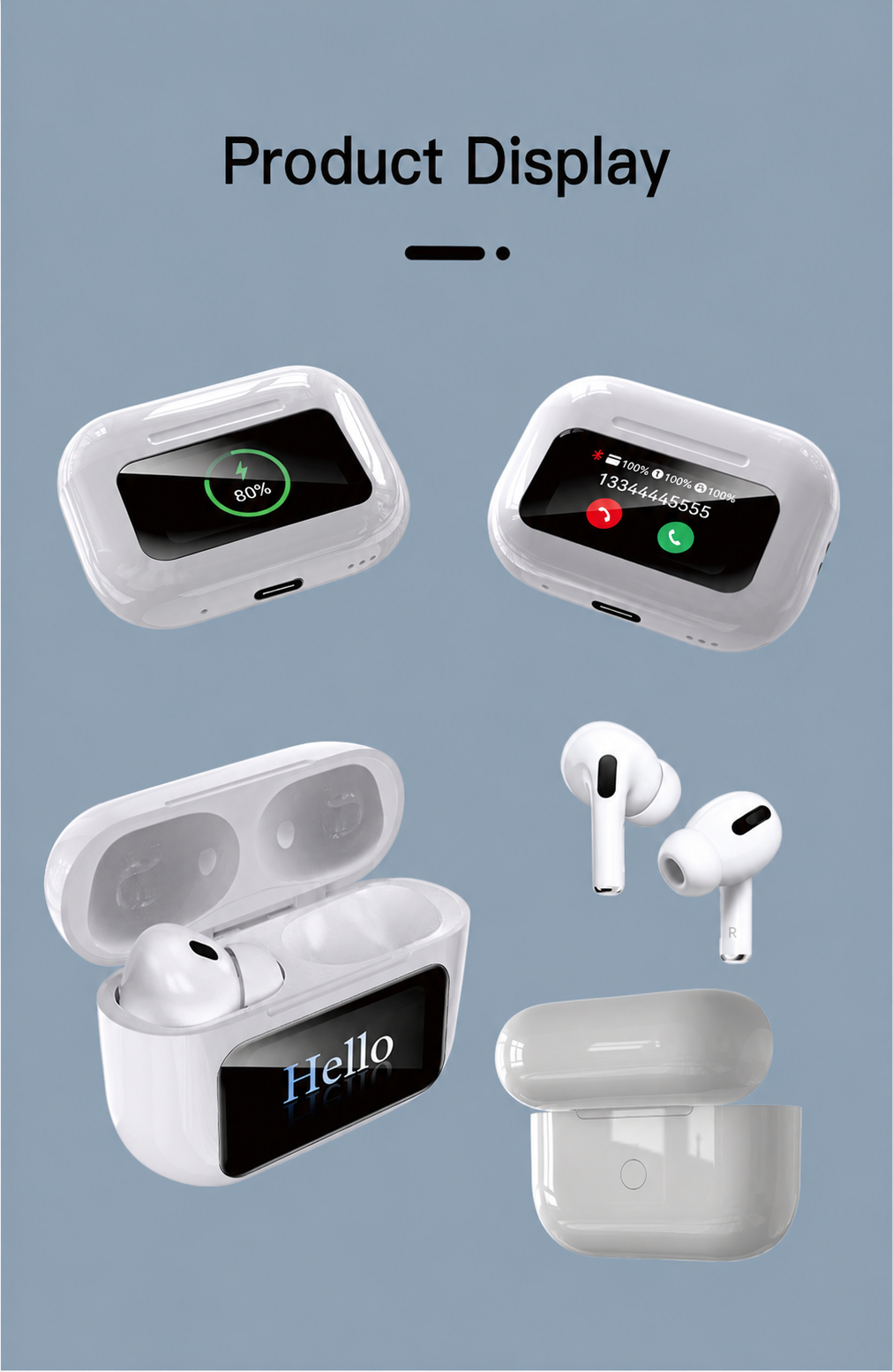 Dragonfly Y16 White Wireless Earbuds with Touchscreen Charging Case - Image 11