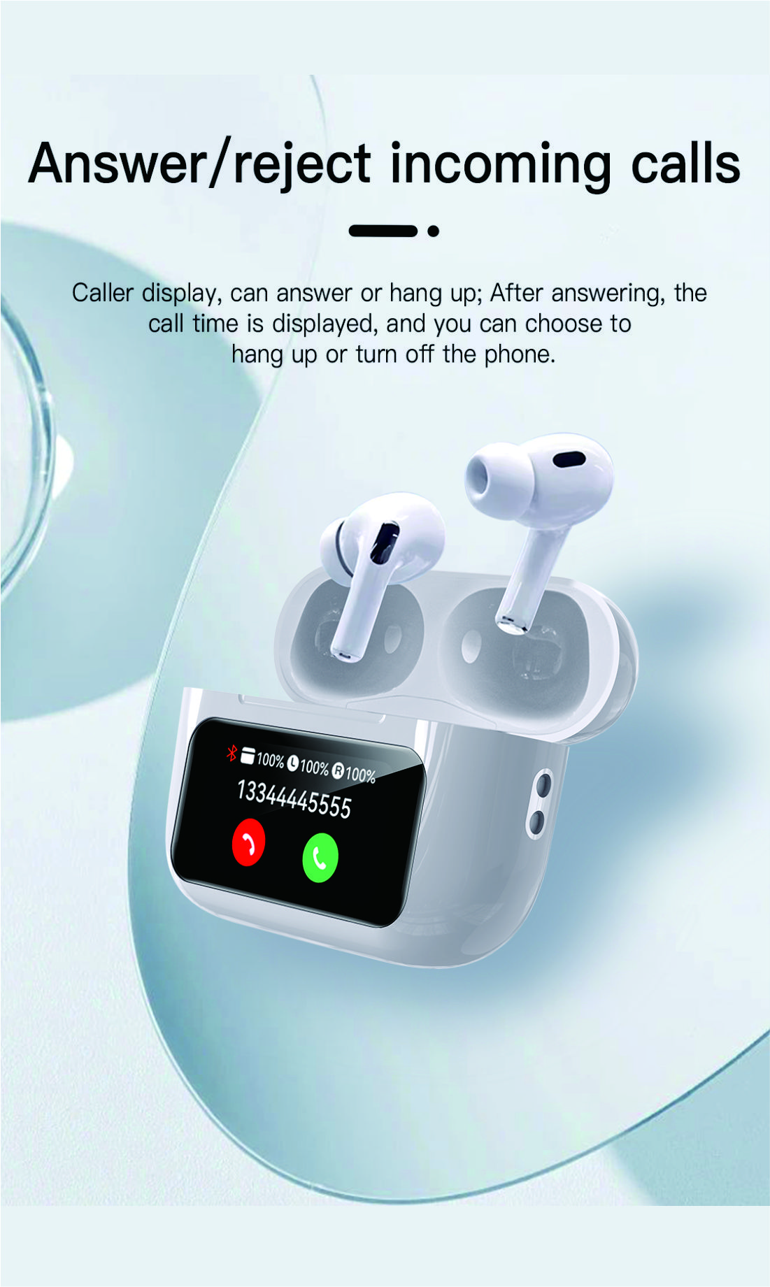 Dragonfly Y16 White Wireless Earbuds with Touchscreen Charging Case - Image 7